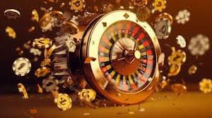 Tampilan permainan slot kasino online qqbos99 dengan efek neon